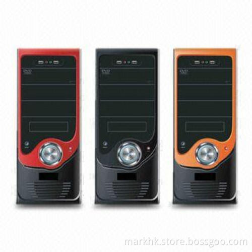 Computer Tower Cases with 5.25-inch/2 spaces CD-ROM, 3.5-inch/3 spaces HDD and 2 USB/Audio Ports